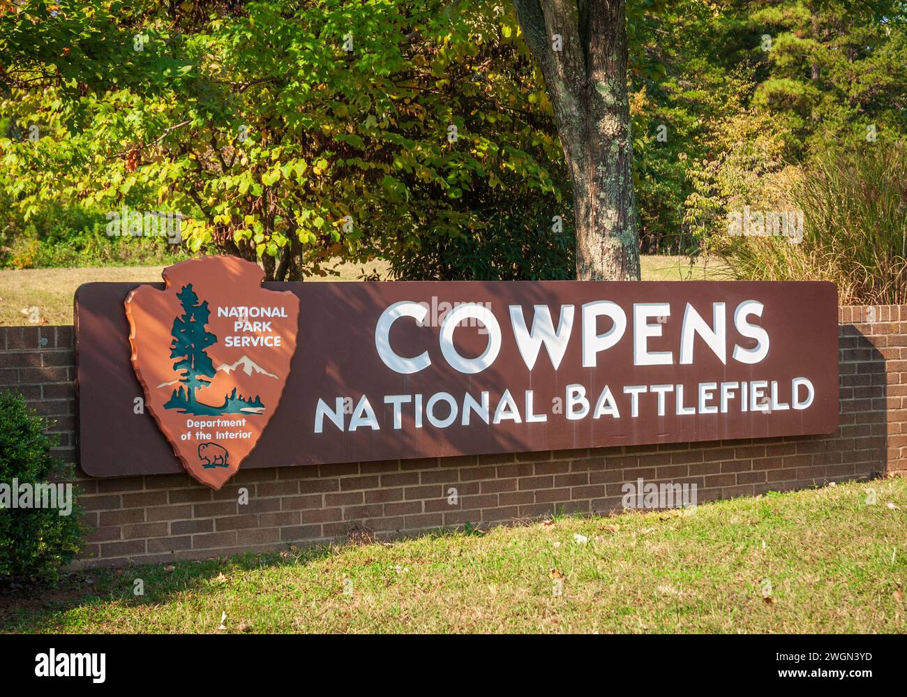 Der Cowpens National Battlefield Park in South Carolina ist das Hauptschlachtfeld des Amerikanischen Unabhängigkeitskrieges Stockfoto
