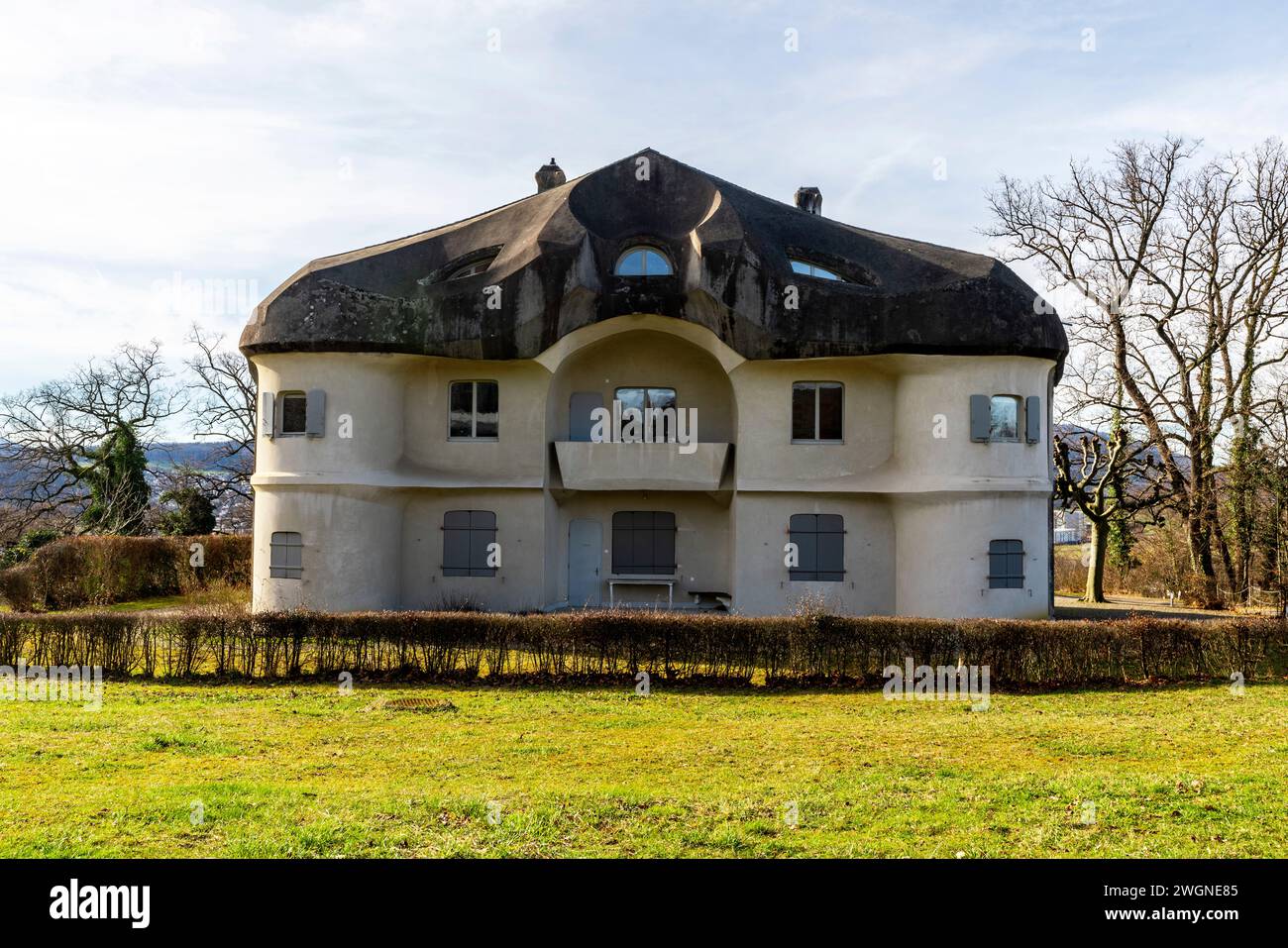 Das Haus Duldeck (erbaut 1915) beherbergt heute das Rudolf Steiner Archiv. Das Goetheanum Dornach, Kanton Solothurn, Schweiz. Das Haus Duldeck Stockfoto