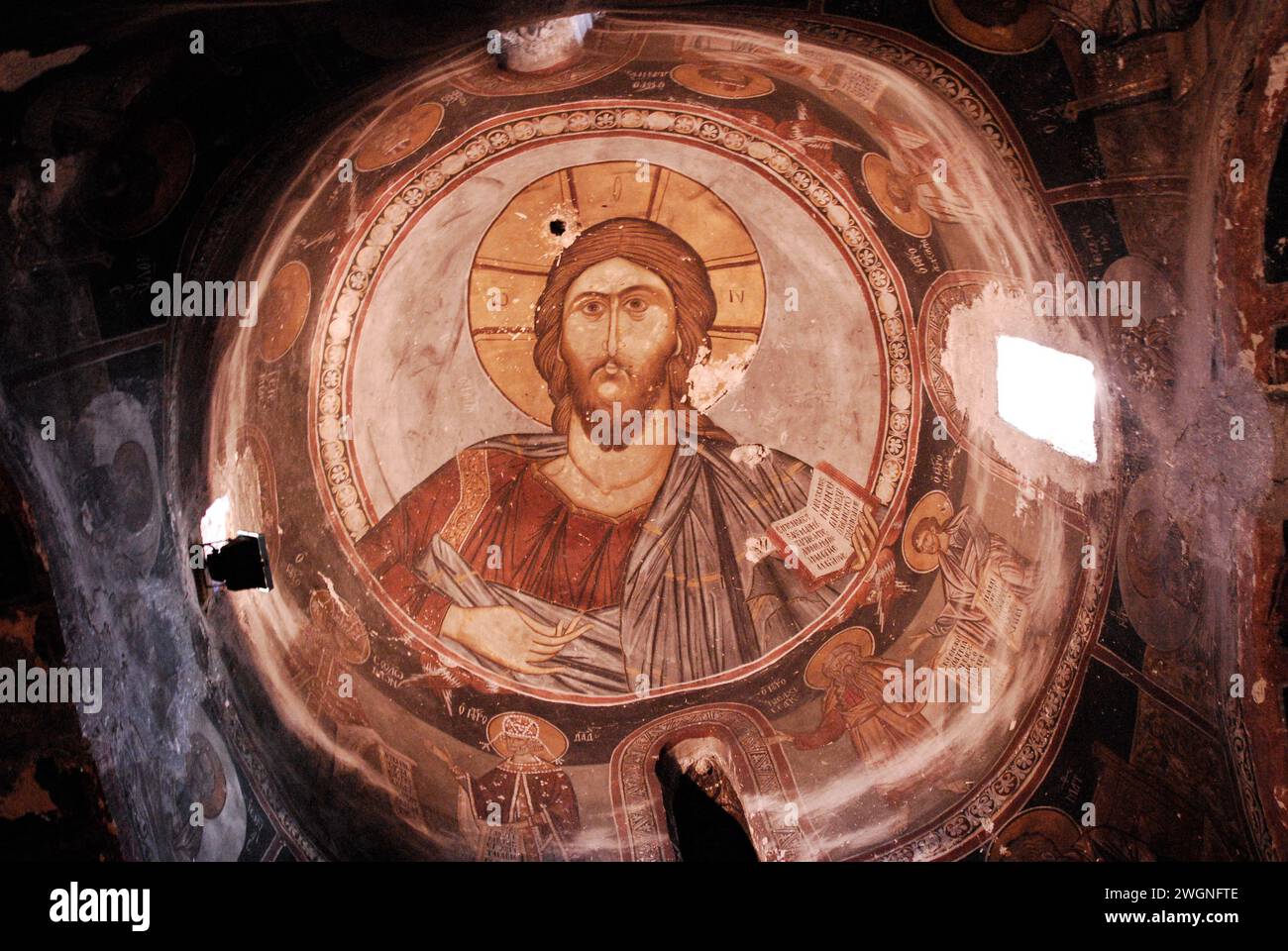 Griechenland, Thessalien, Larisa, Elassona Dolichi Dorf Byzantinische Kirche der Verklärung des Erlösers Stockfoto