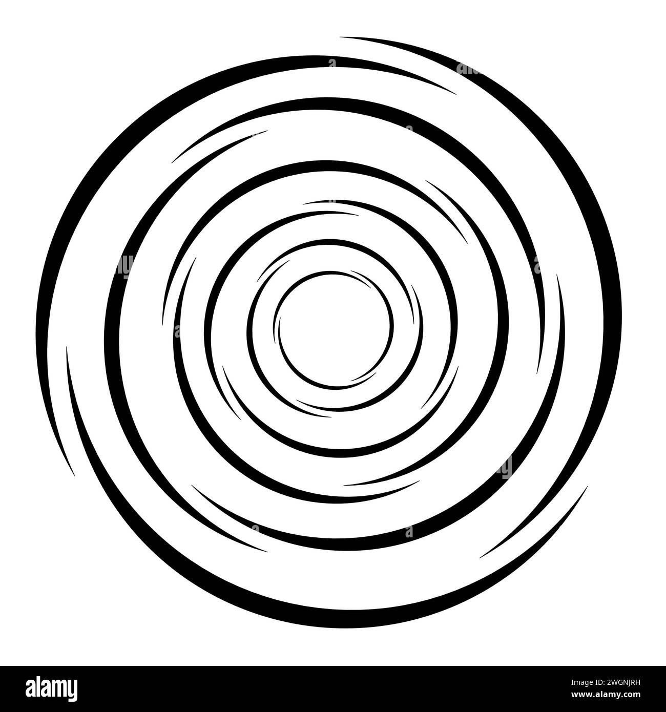 Symbol für Whirlpool-Trichter, kreisförmige Wirbelwellen, rundes Tunnelrohr Stock Vektor
