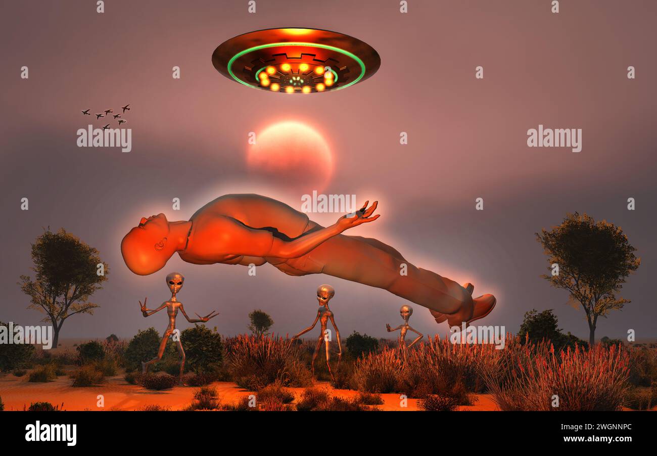Entführung durch Außerirdische Stockfoto