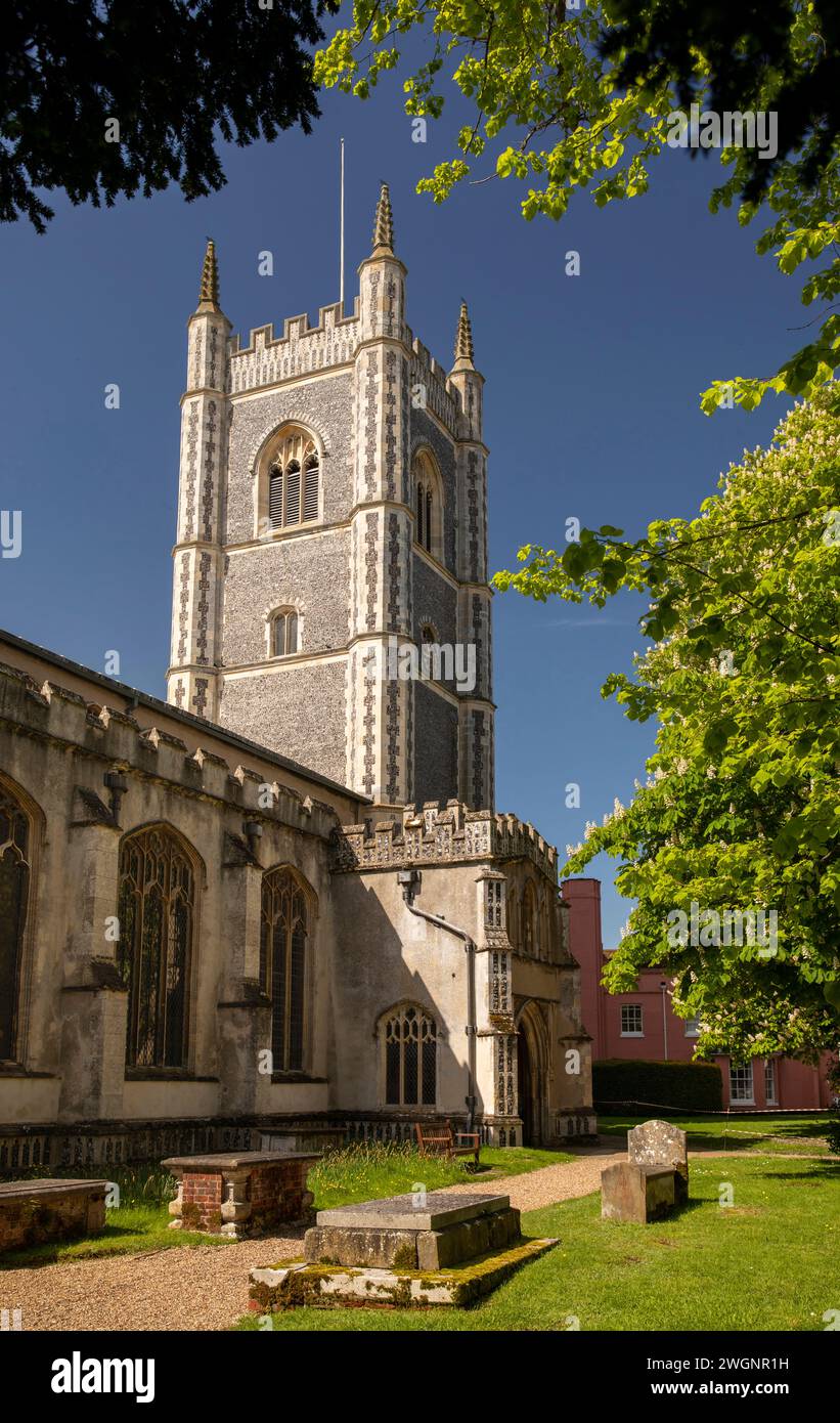 Großbritannien, England, Essex, Dedham, High Street, Pfarrkirche St. Maria Stockfoto