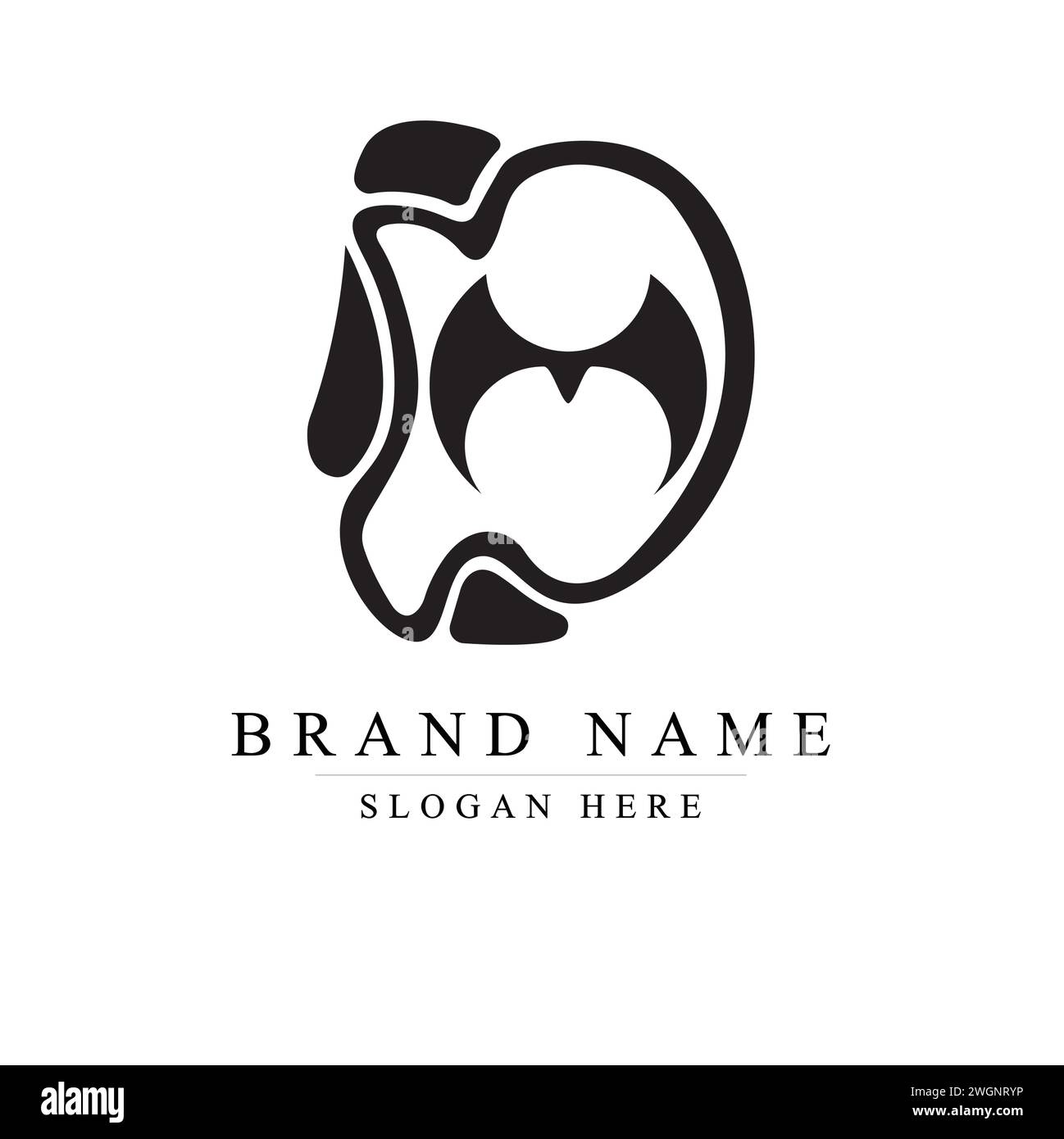 Modernes und einzigartiges Logo mit DM-Initialen, Anfangslogo mit kleinem Buchstaben DM, M-Logo, abgerundete Monogramm-Form, modernes DM-Logo mit abstraktem Buchstaben Stock Vektor