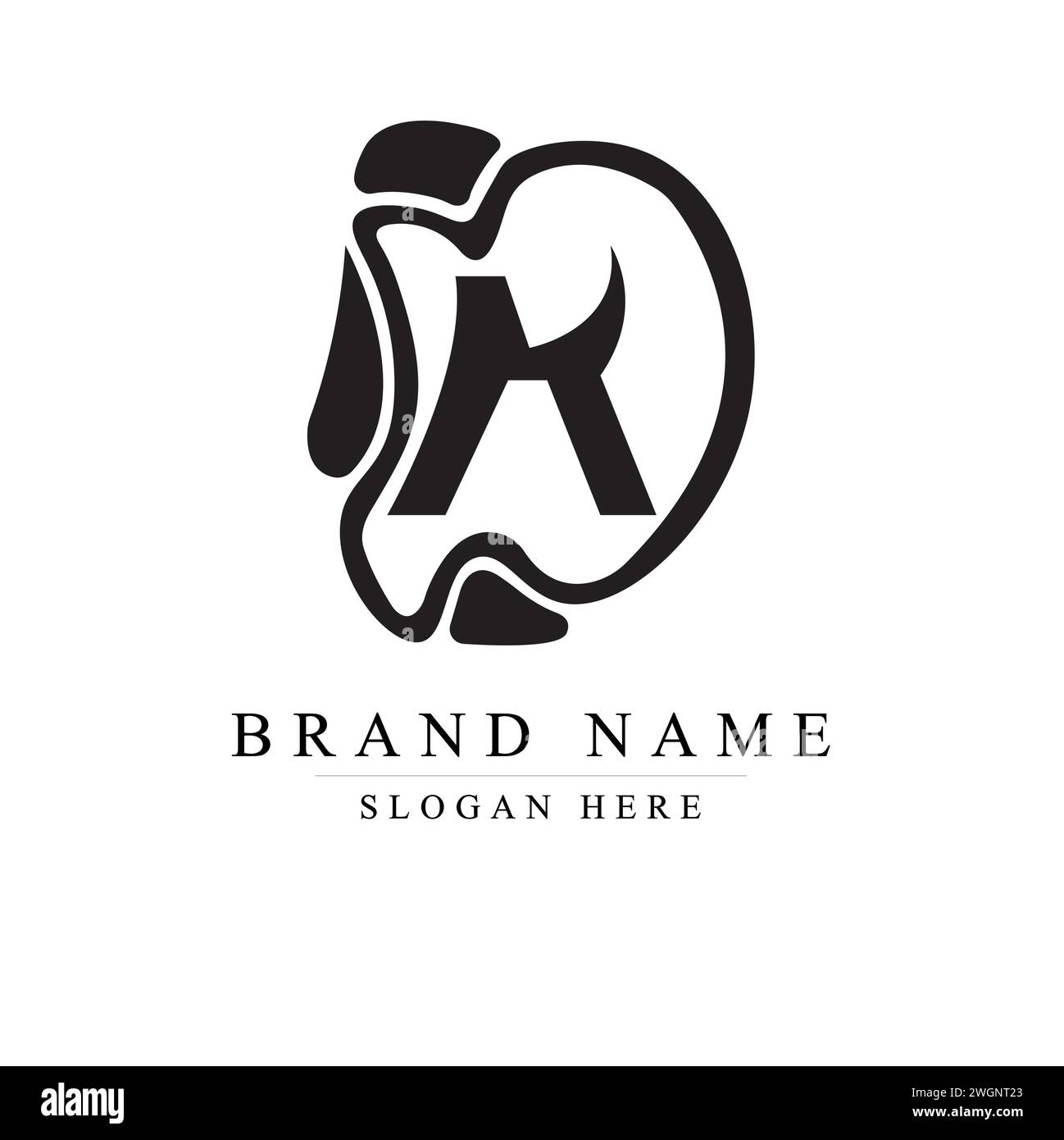 Modernes und einzigartiges Logo mit DM-Initialen, Anfangslogo mit kleinem Buchstaben DM, M-Logo, abgerundete Monogramm-Form, modernes DM-Logo mit abstraktem Buchstaben Stock Vektor