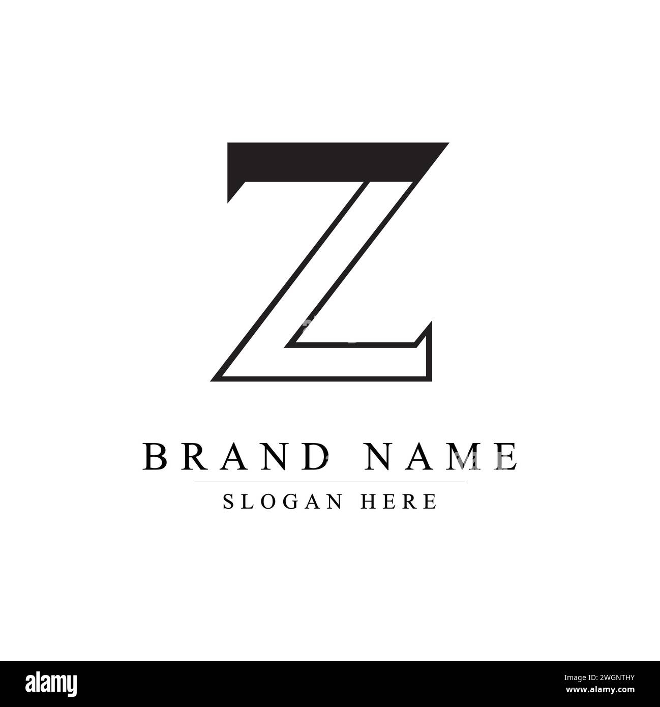 Initialen Letter Z Logo Design Vektor Illustration Vorlage, Initial Letter Z Logo Stock Vektor