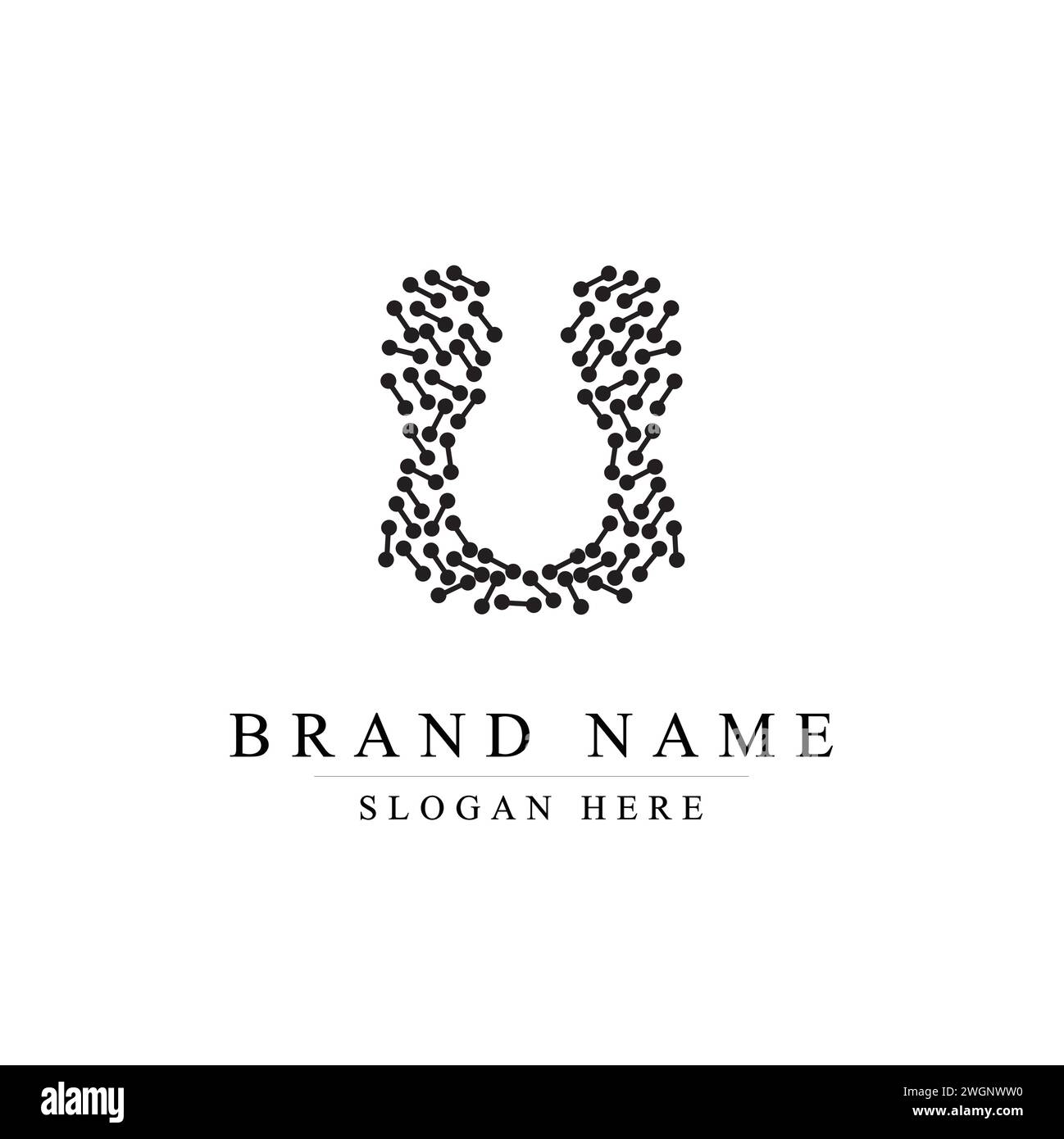 Initialen Letter U Logo Design Vektor Illustration Vorlage, Initial Letter U Logo Stock Vektor