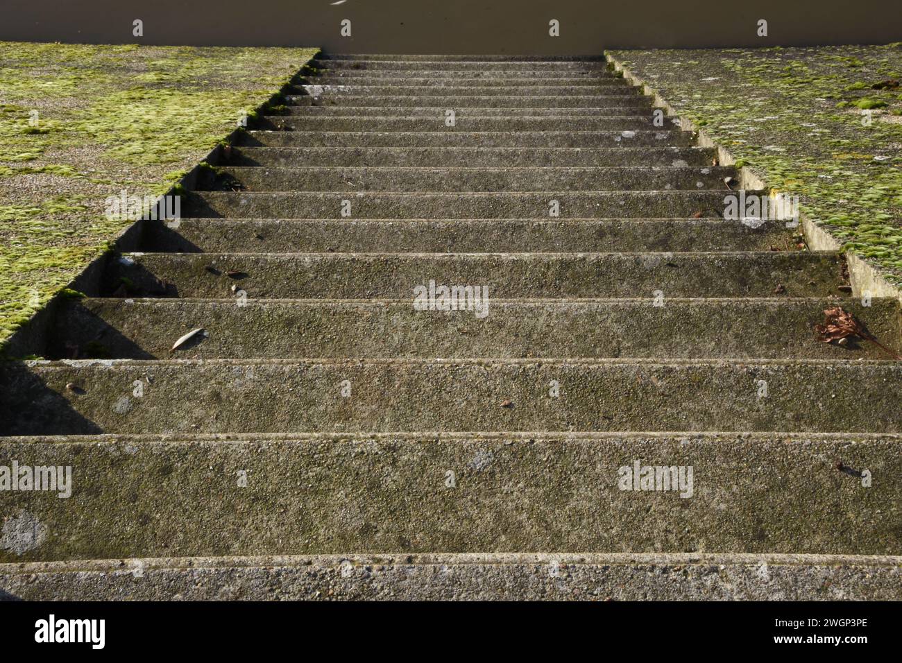 UN escalier en béton Nachfahre vers la seine à Alfortville Stockfoto