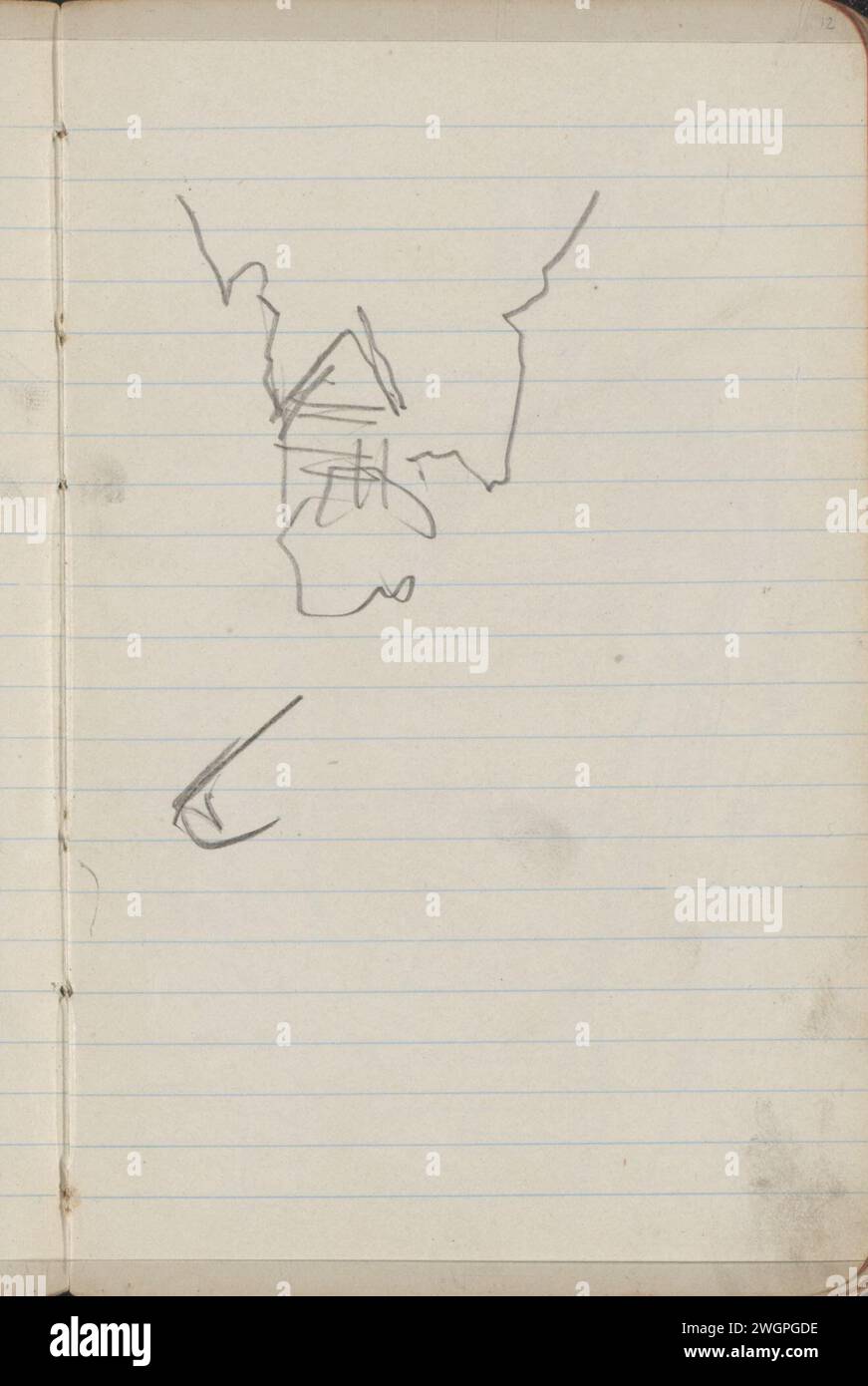 Studie, George Hendrik Breitner, 1893 Seite 12 aus einem Skizzenbuch mit 38 Blättern. Amsterdam Kreide. Bleistift Stockfoto