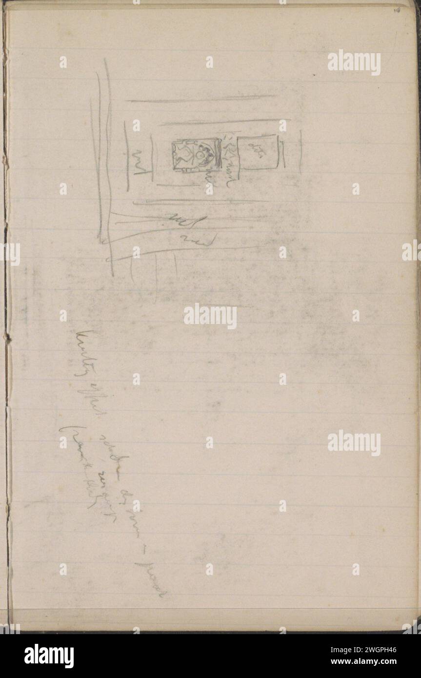 Architekturstudie, 1897 - 1898 Seite 118 aus einem Skizzenbuch mit 84 Blättern. Delhi (möglicherweise) Bleistiftarchitektur Stockfoto