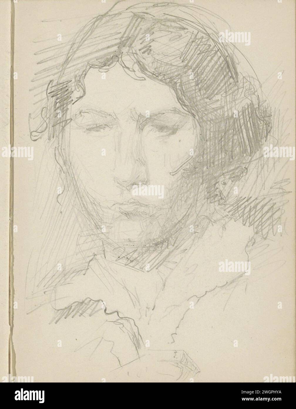Porträt einer Frau, 1906 - 1945 Seite 29 Recto aus einem Skizzenbuch mit 69 Blättern. Papier. Bleistiftkopf (Mensch) - AA - weibliche menschliche Figur Stockfoto