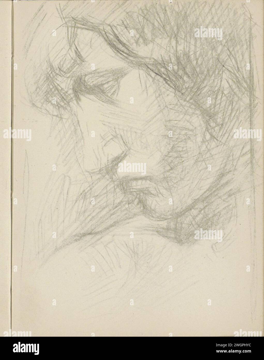 Kopf einer Frau, 1906 - 1945 Seite 31 Recto aus einem Skizzenbuch mit 69 Blättern. Papier. Kreidekopf (Mensch) - AA - weibliche menschliche Figur Stockfoto
