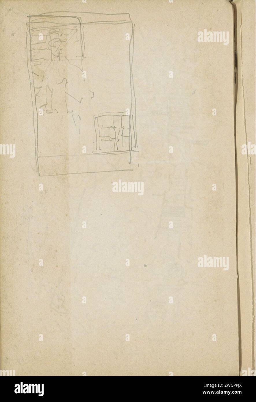 Studie, 1919 Blatt 32 Verso aus einem Skizzenbuch mit 33 Blättern. Bleistift Stockfoto