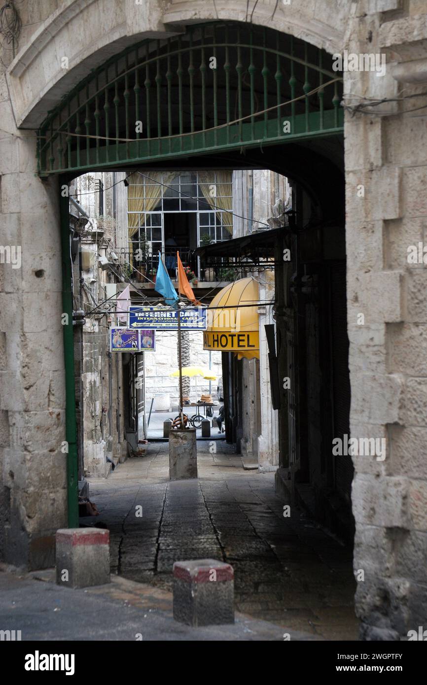 Alte Stadtstraße von Jerusalem in Israel Stockfoto