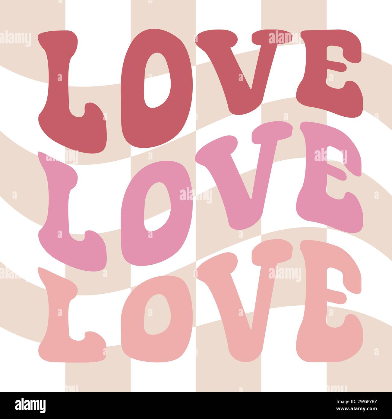 Vektor groovige Retro Love Lettering Stock Vektor