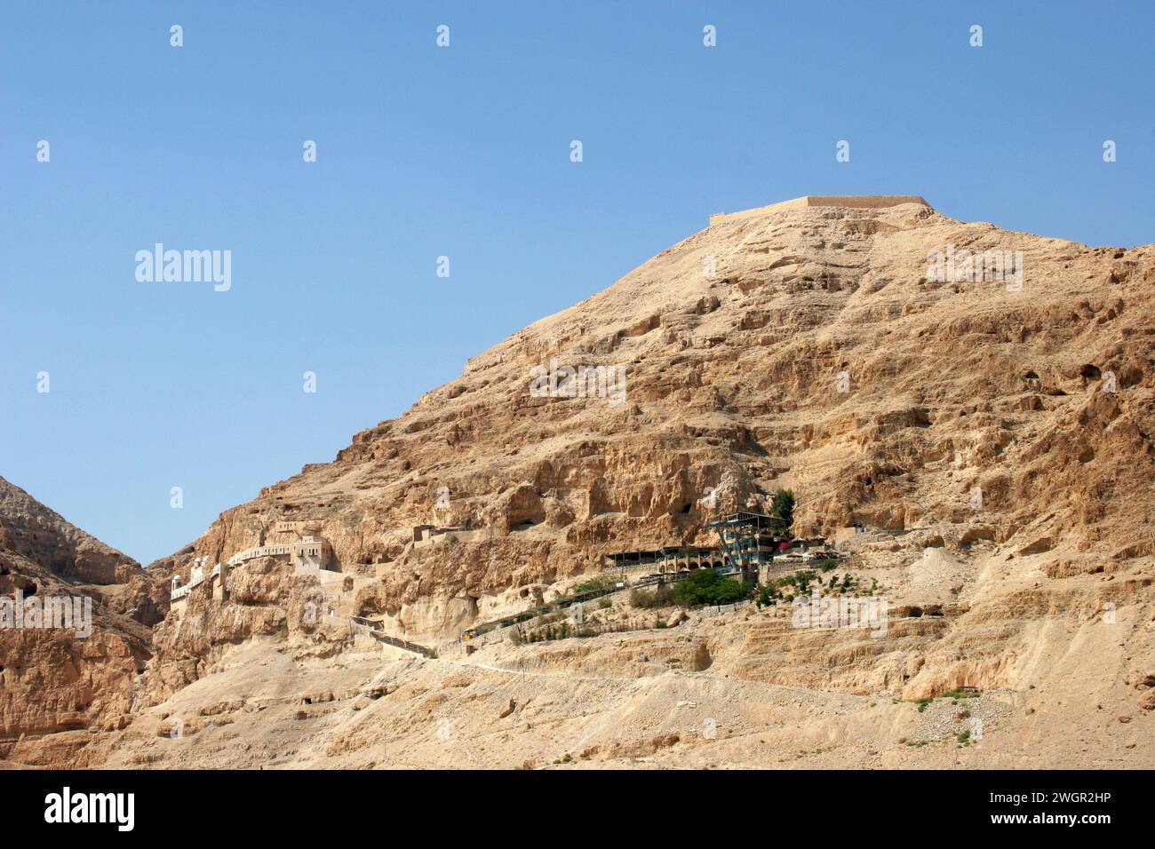 Berg der Versuchung in der Nähe der Stadt Jericho, Jordantal, Westjordanland, Palästina, Israel Stockfoto