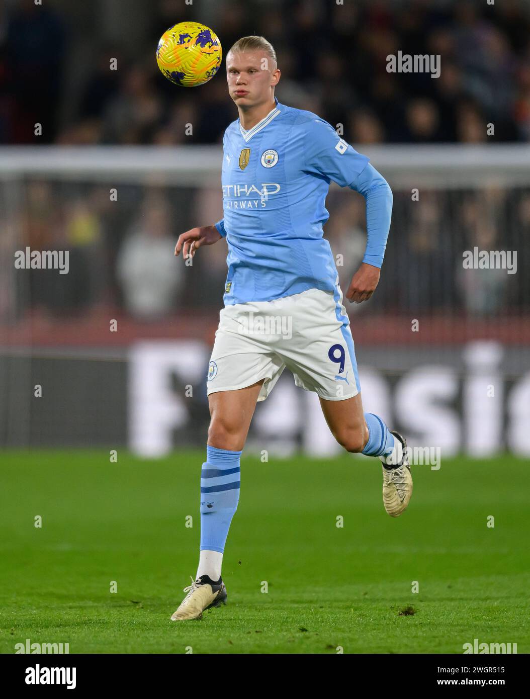 Februar 2024 - Brentford gegen Manchester City - Premier League - Gtech Community Stadium. Erling Haaland in Manchester City in Aktion. Bild : Mark Pain / Alamy Live News Stockfoto