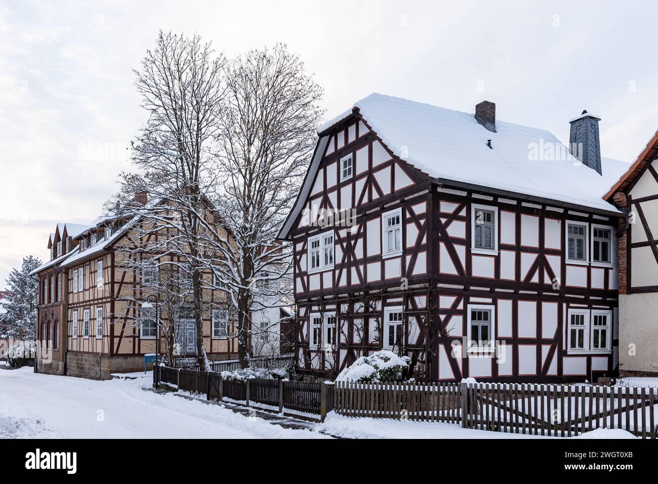 Die historischen Häuser von Herleshausen in Hessen Stockfoto