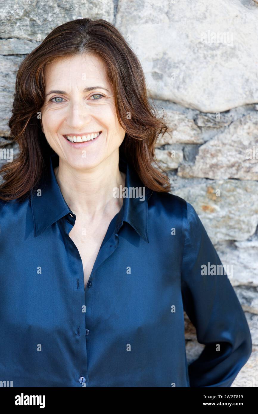 Porträt einer brünetten Frau, Bonzeno LC, Italien. Stockfoto