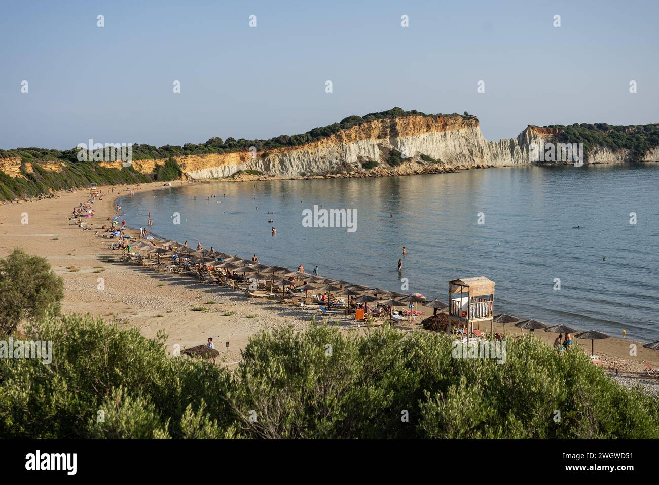Jasons Biss auf der Insel Zakinthos, Griechenland. Gerakas Beach. Zakynthos, am Kap Gerakas in Griechenland. Vasilikos Gerakas Strand in Zante, Zakynthos. Stockfoto