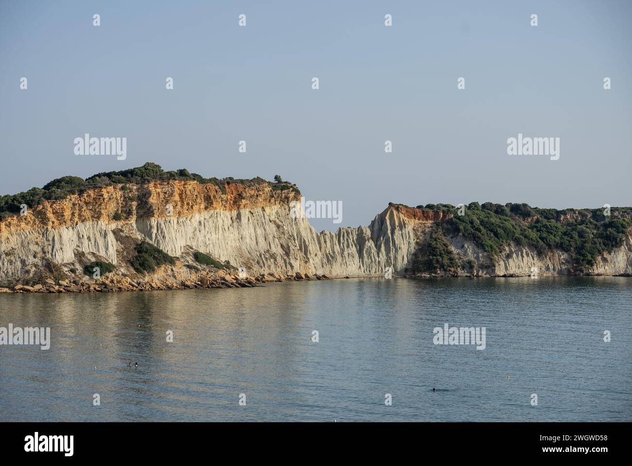 Jasons Biss auf der Insel Zakinthos, Griechenland. Gerakas Beach. Zakynthos, am Kap Gerakas in Griechenland. Vasilikos Gerakas Strand in Zante, Zakynthos. Stockfoto
