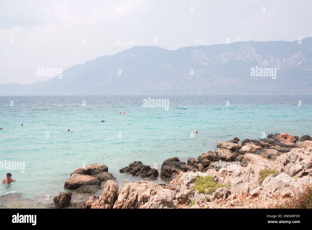 Die Insel Sedir, auch bekannt als Kleopatra Island in der Provinz Mugla, Türkei Stockfoto