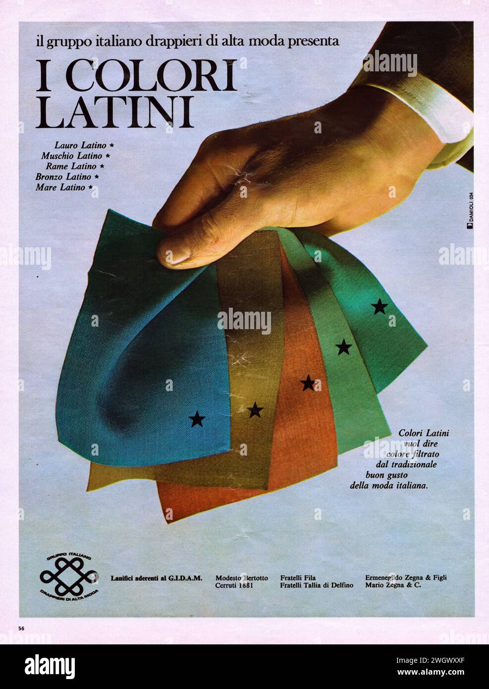 pubblicità di una vecchia rivista in italiano Stockfoto