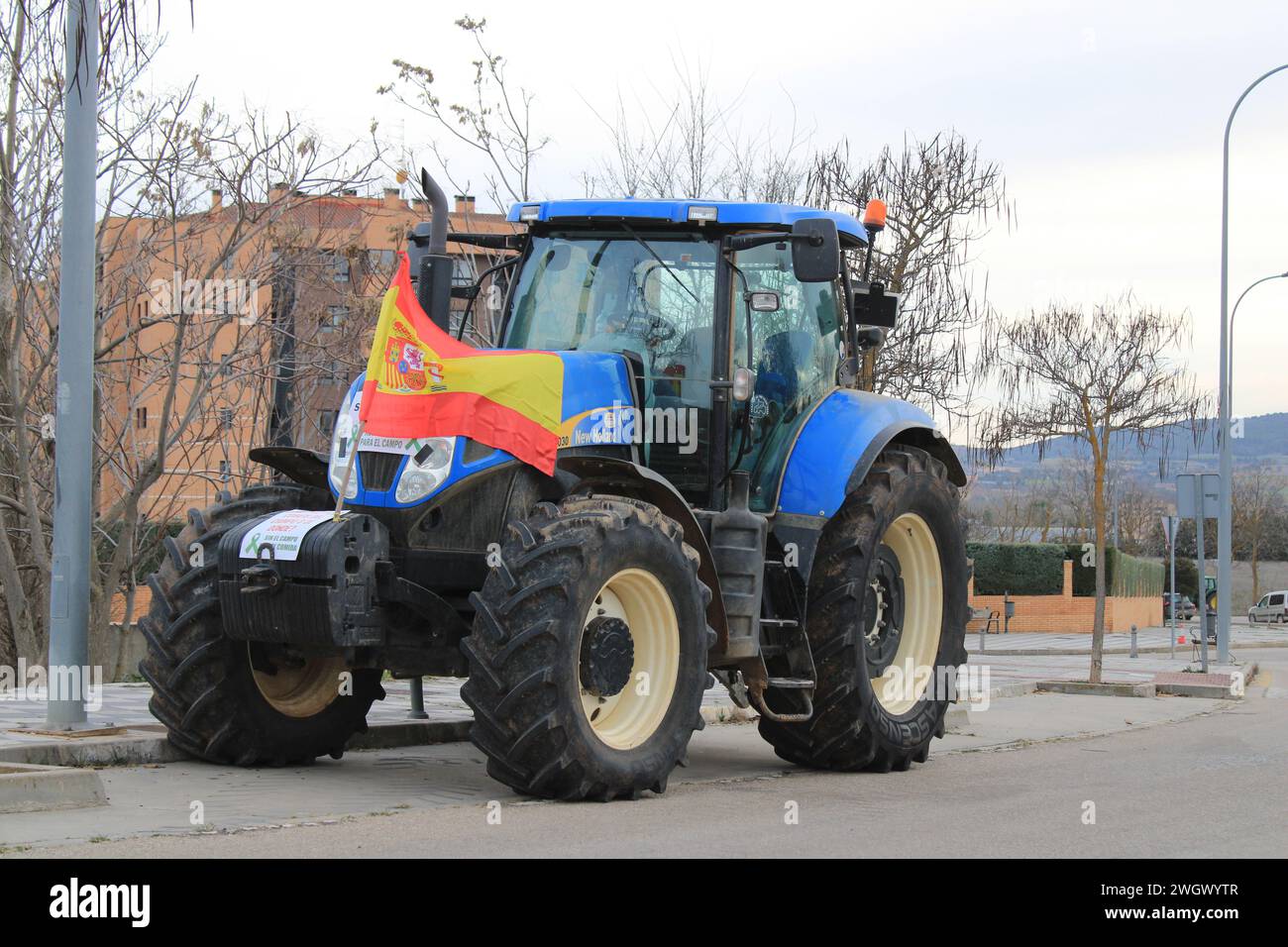 Tractorada manifestación agricultores en Cuenca ( España) Stockfoto