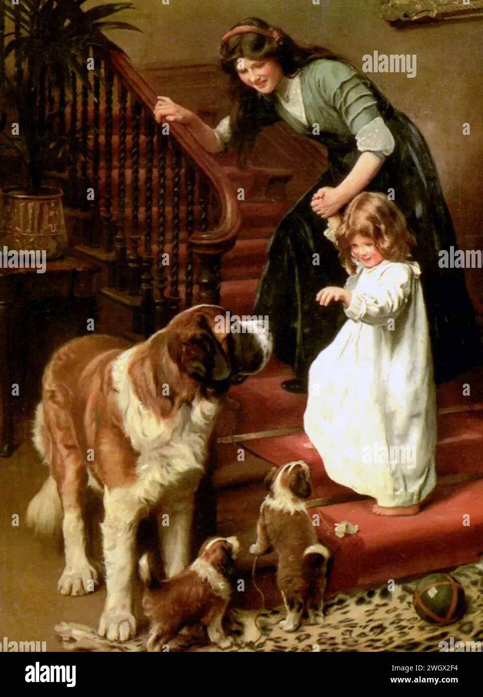 Arthur John Elsley – Bonne nuit Arthur John Elsley XIX Siècle, 46 x 60 cm. Stockfoto