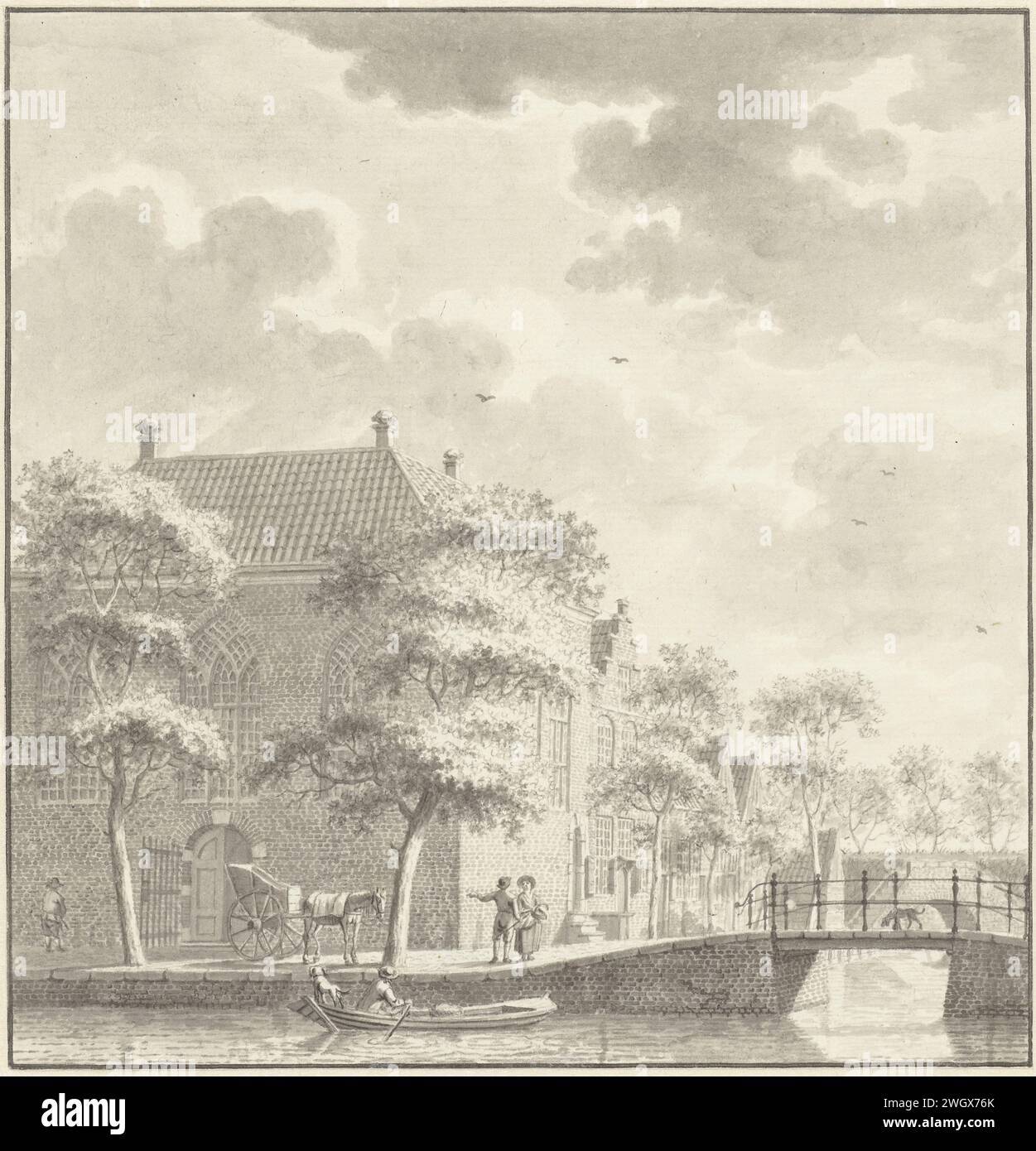Die lutherische Kirche in Alkmaar, Isaac Ouwater, 1758 - 1793 Zeichenpapier. Tinte. Kreidestift / Pinselkirche (außen) Lutherische Kirche Stockfoto