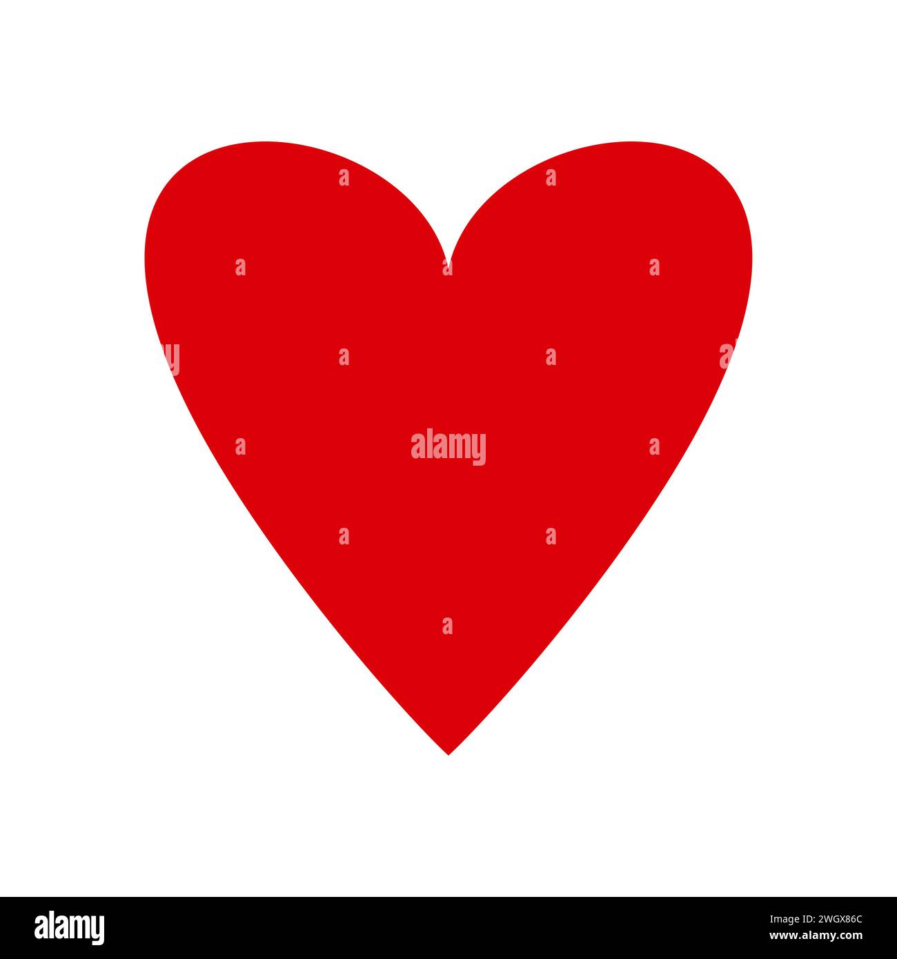 Rotes flaches Herzsymbol. Valentinstag, Symbol der Liebe. Dekoratives Designelement Stock Vektor