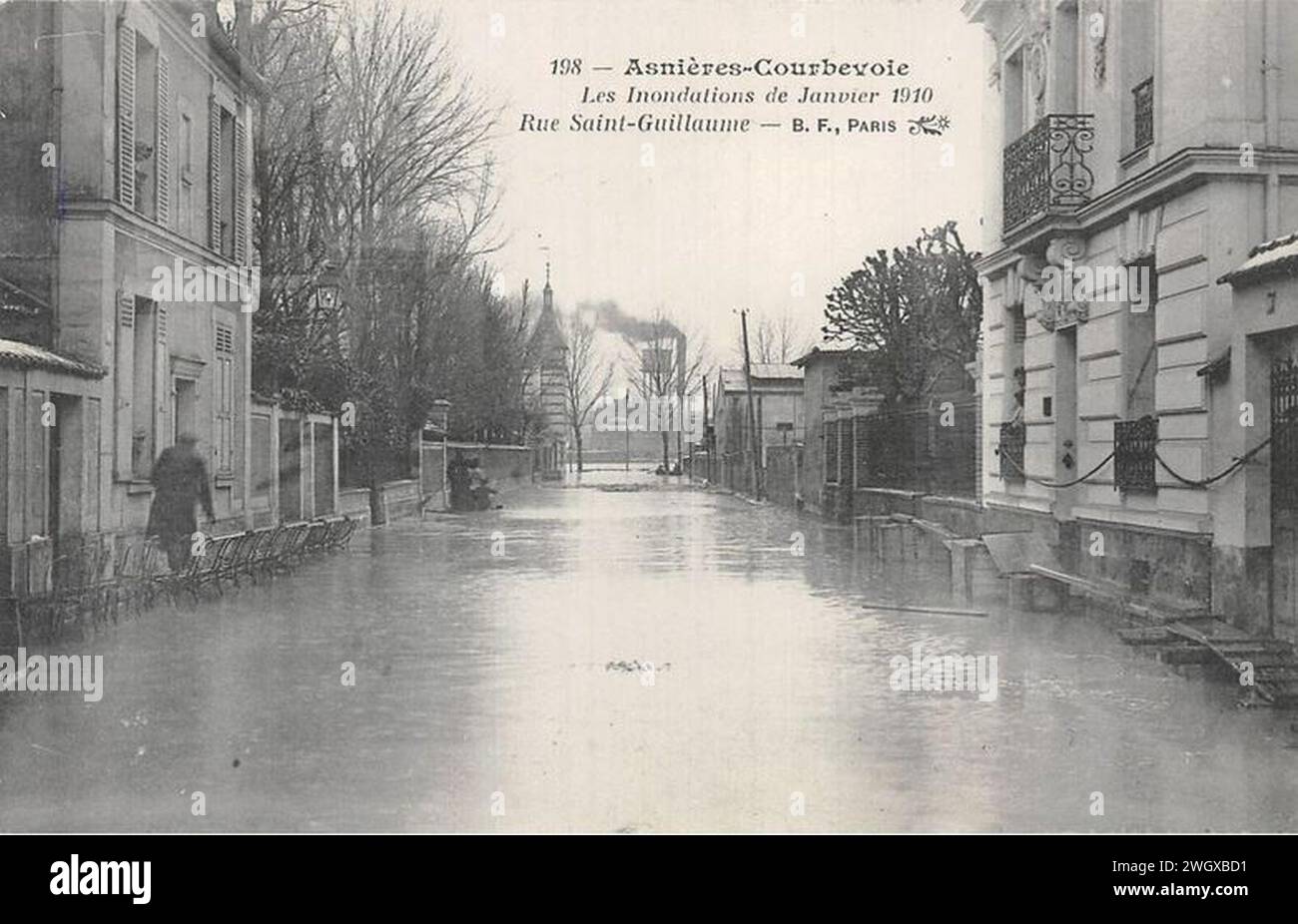 Asnieres-sur-seine.Courbevoie.Rue Saint-Guillaume.1910. Stockfoto