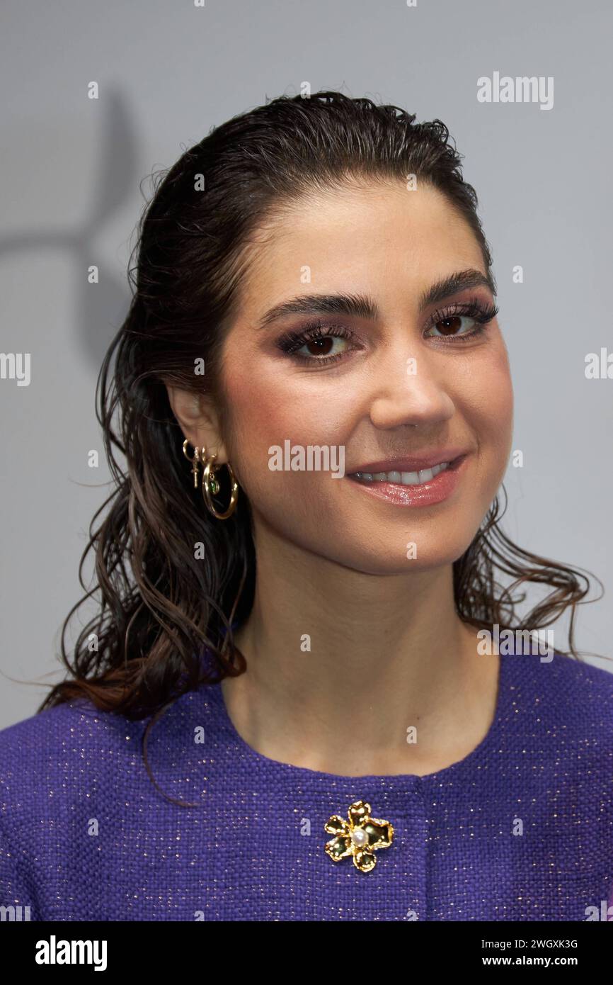 Emerson Tenney - Marc Cain Fashion Show BLEND GRENZT Herbst/Winter 2024 in der Arena Berlin am 06.02.2024. Marc Cain Fashion Show - BLEND BORDERS *** Emerson Tenney Marc Cain Fashion Show BLEND BORDERS Herbst Winter 2024 in der Arena Berlin am 06 02 2024 Marc Cain Fashion Show BLEND BORDERS Stockfoto