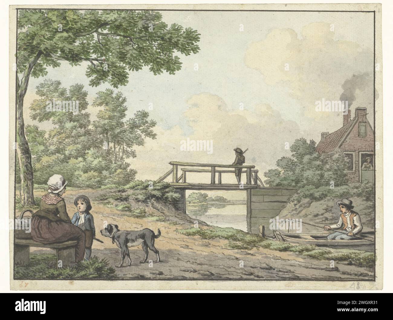 LIGGEND HOUR, CORNELIS SOUTLEVEN, 1617 - 1681 Zeichenpapier. Kreidehund. Hund Stockfoto