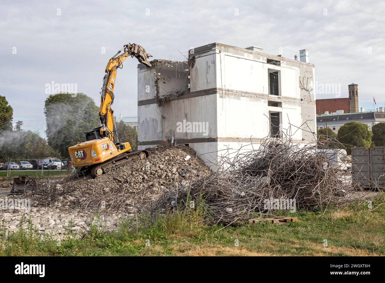 Demontage Parlamentarischer Alternativunterkünfte In Wien, Österreich Stockfoto