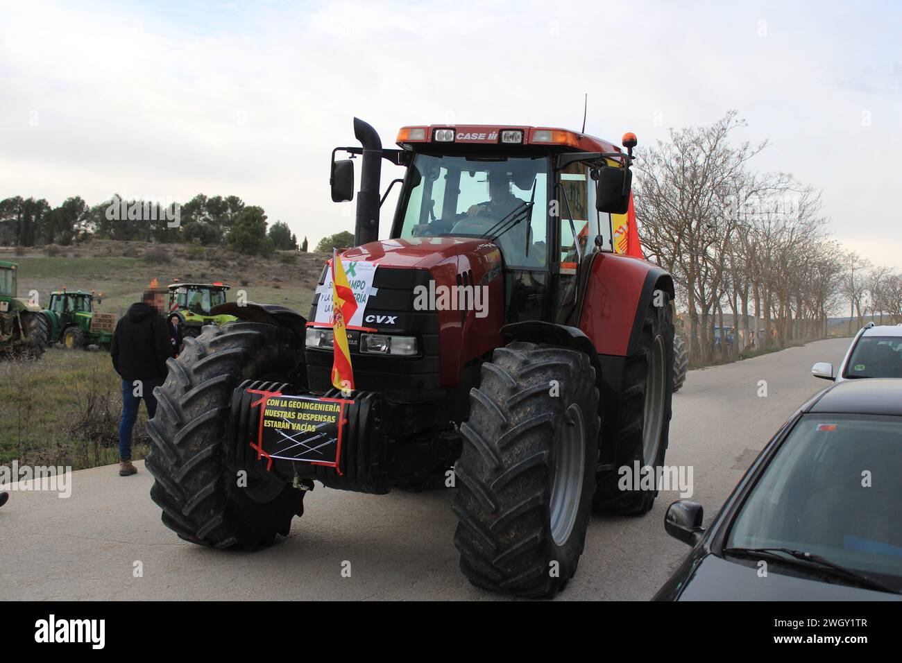 Tractorada manifestación agricultores en Cuenca ( España) Stockfoto