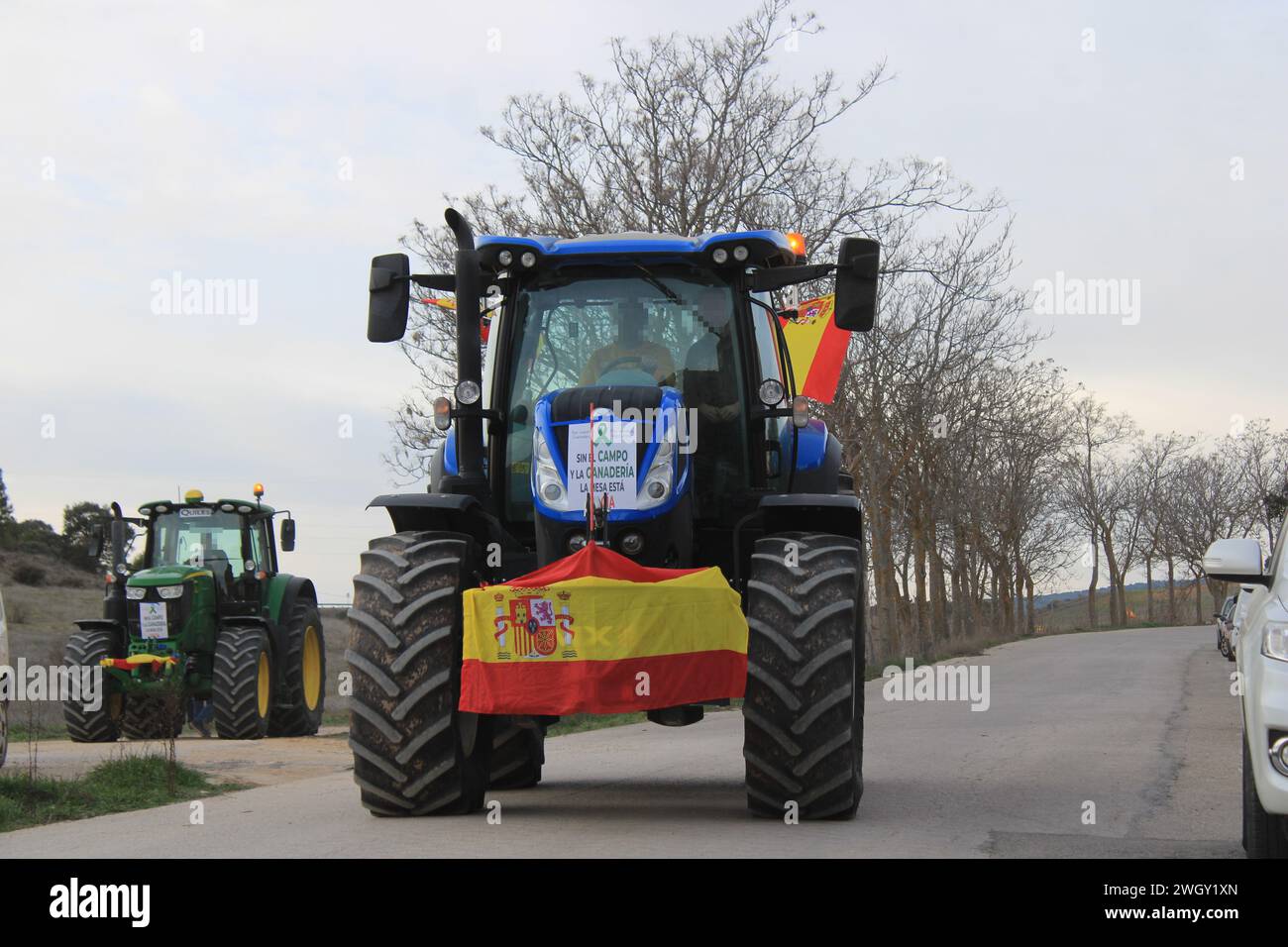 Tractorada manifestación agricultores en Cuenca ( España) Stockfoto