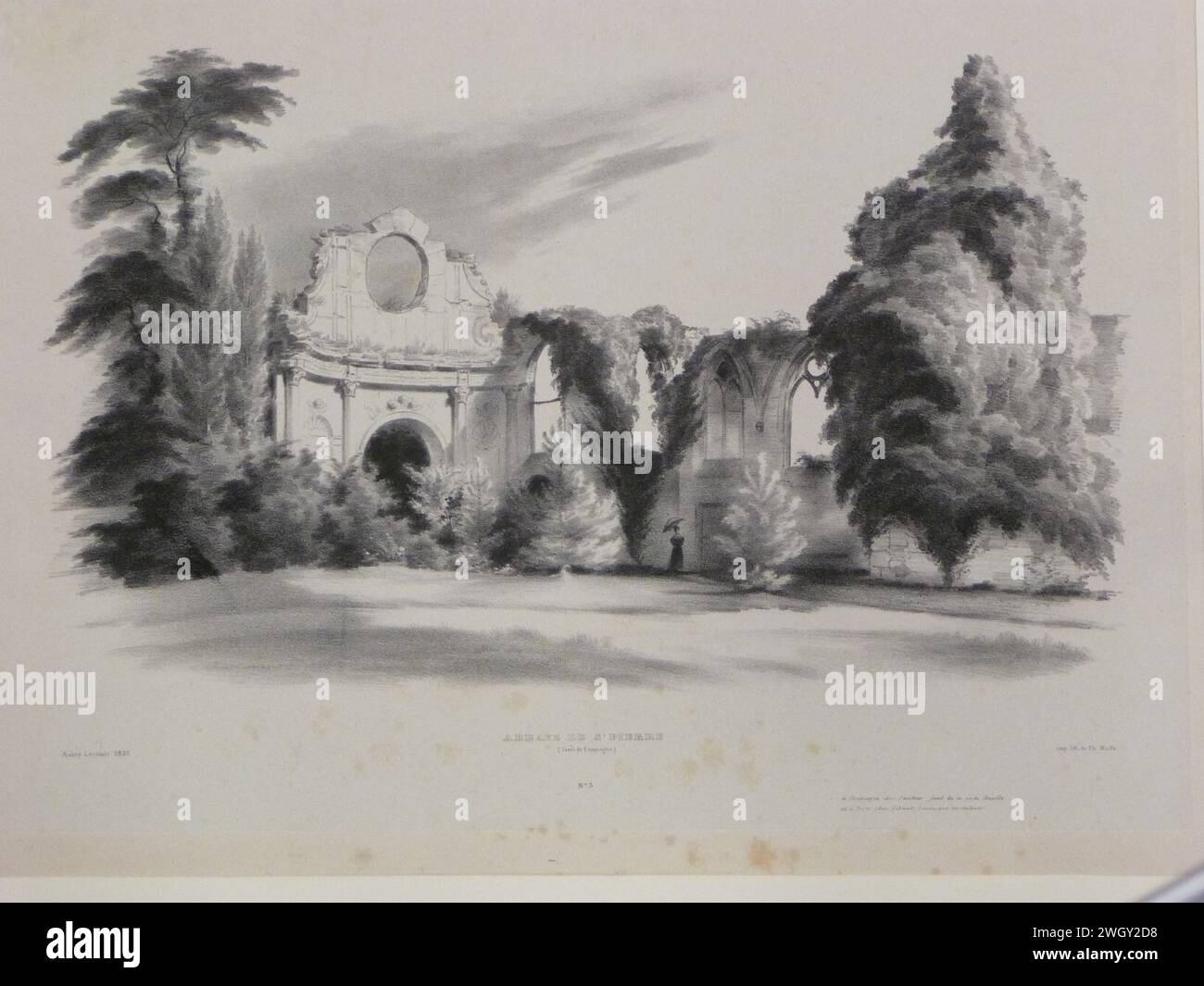 Aubry-Lecomte - Vue de Compiègne et des environs - Saint-Pierre-de-Chastre. Stockfoto