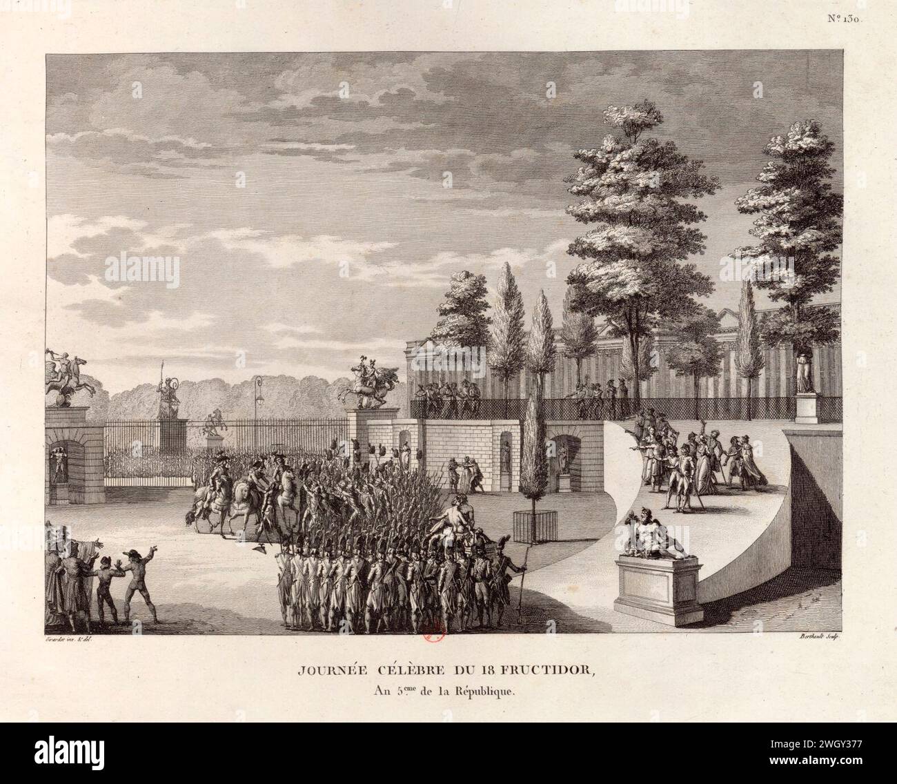 Augereau Coup d'état 18 Fructidor in Tuileries. Stockfoto