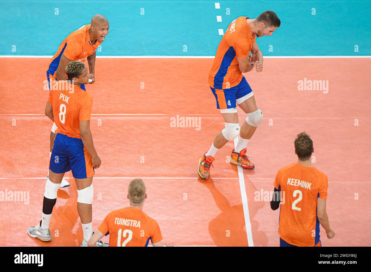 Fabian Plak, Wessel Keemink, Nimir Abdel-Aziz, Thijs Ter Horst (Niederlande). Volleyball-Weltmeisterschaft 2022. Stockfoto