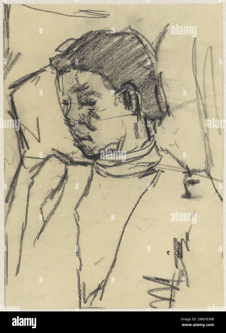 Kopf einer Frau, suze robertson, 1865 - 1922 Zeichenpapier. Kreide Stockfoto