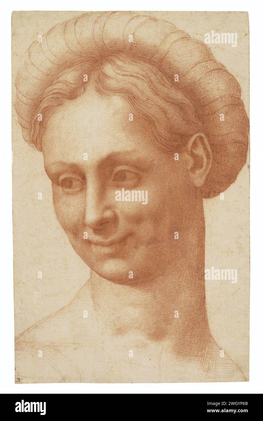 Baccio Bandinelli - Kopf einer jungen Frau mit Ghirlanda - KC. Stockfoto