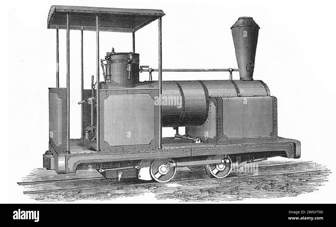 Bagnall Umkehrsattellokomotive Nr. 284 „Mercedita“, bestellt im Oktober 1879 von Manlove & Co of Nottingham für Puerto Rico oder Nr. 285 (The Engineer, 12. November 1880) a.. Stockfoto