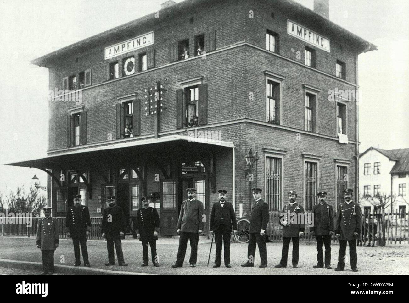 Bahnhof Ampfing 1902. Stockfoto