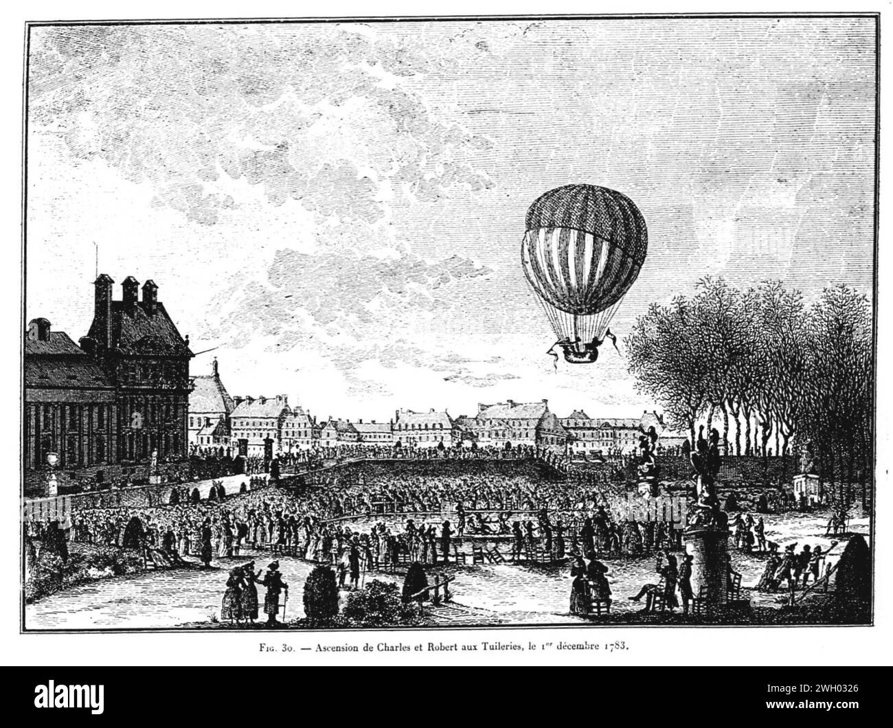 Ballon de Charles et Robert, Tuillerien. Stockfoto