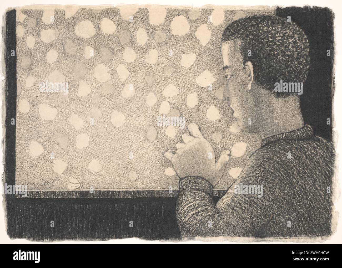 Es schneit, um 2013 Zeichnung Hans Faverey mit Blick auf den Schnee, aus einer Reihe von Zeichnungen, die von Gedichten Hans Favereys inspiriert wurden (Vergleichen: Sammelwerk S. 413). Papier. Stockfoto