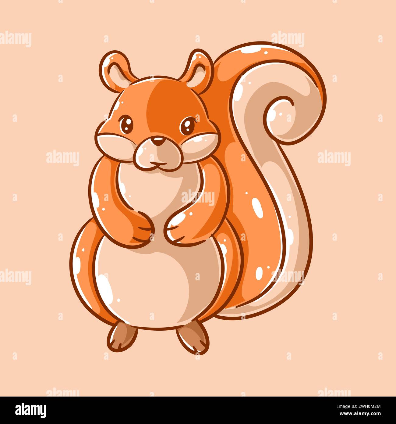 Niedliches Eichhörnchen-Tier-Zeichentrickdesign - niedliches Eichhörnchen-Tier-Zeichentrickdesign Stock Vektor