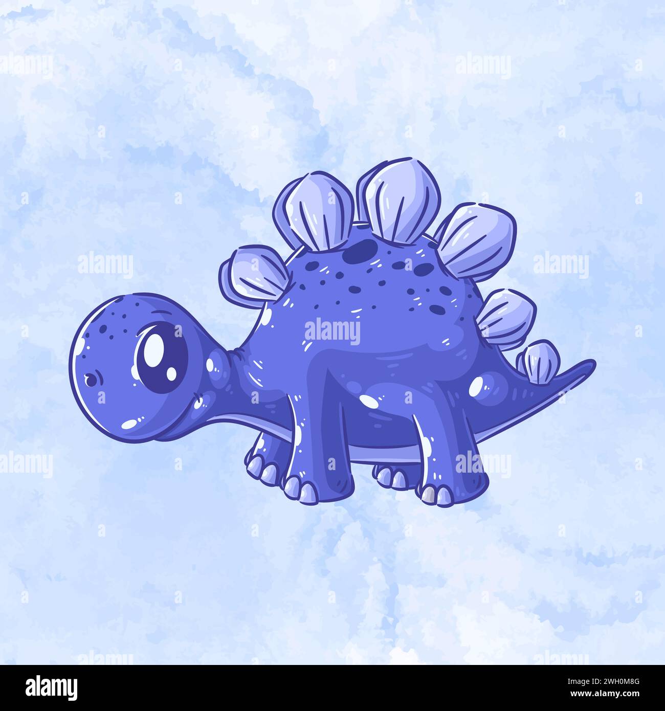 Niedlicher lila Stegosaurus-Comic-Vektor Stock Vektor