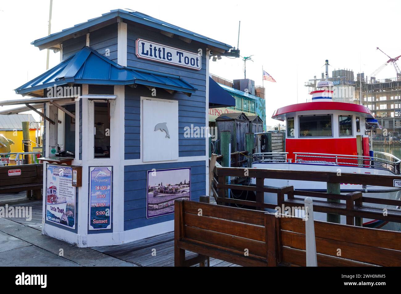 Kleines Unternehmen für Bootstouren in Clearwater, Florida Stockfoto