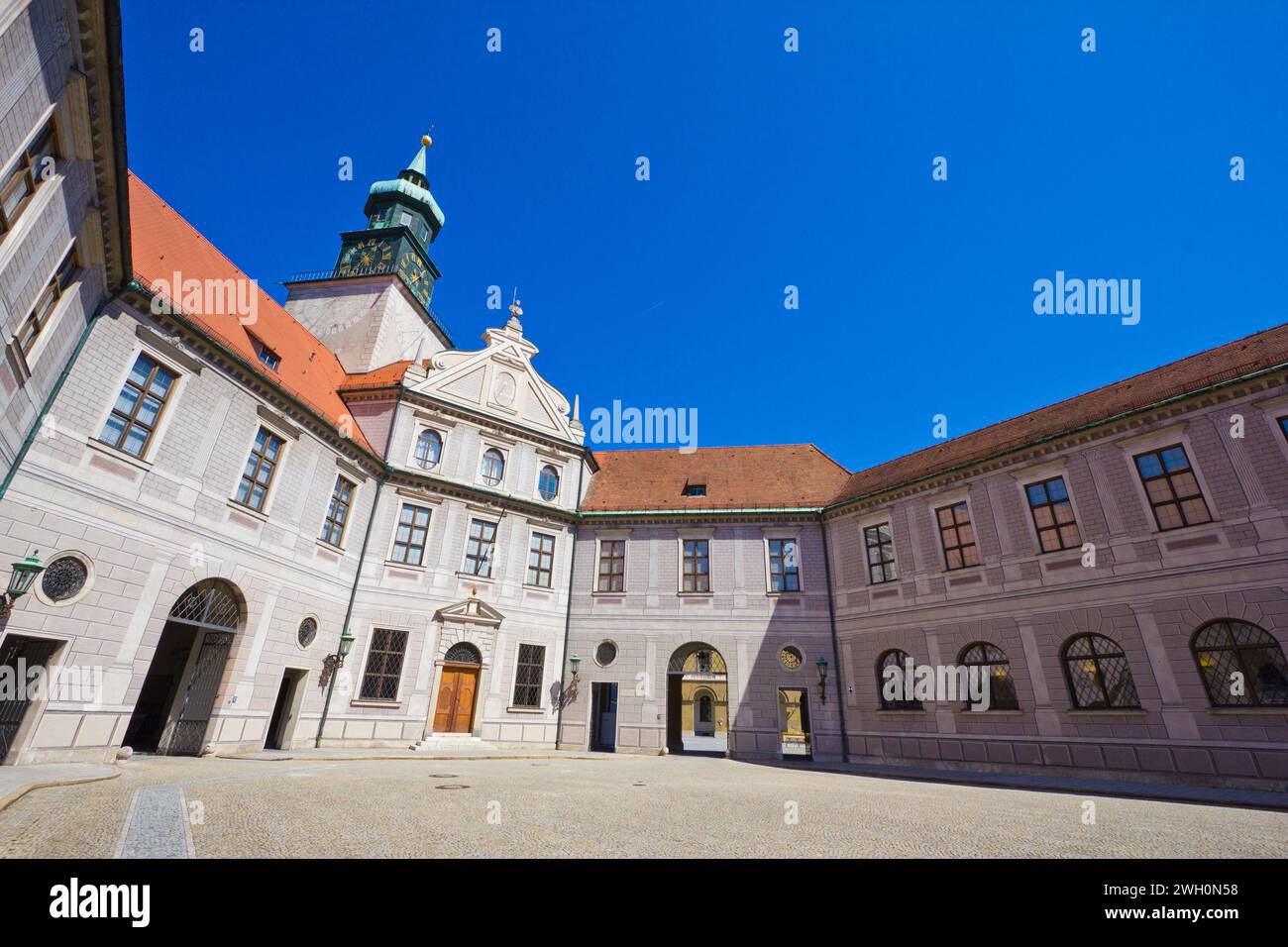 Die Residenz im Zentrum Münchens ist das ehemalige Königspalast der Wittelsbacher Monarchen von Bayern. Die Residenz ist das größte Stadtpalais Deutschlands. Stockfoto