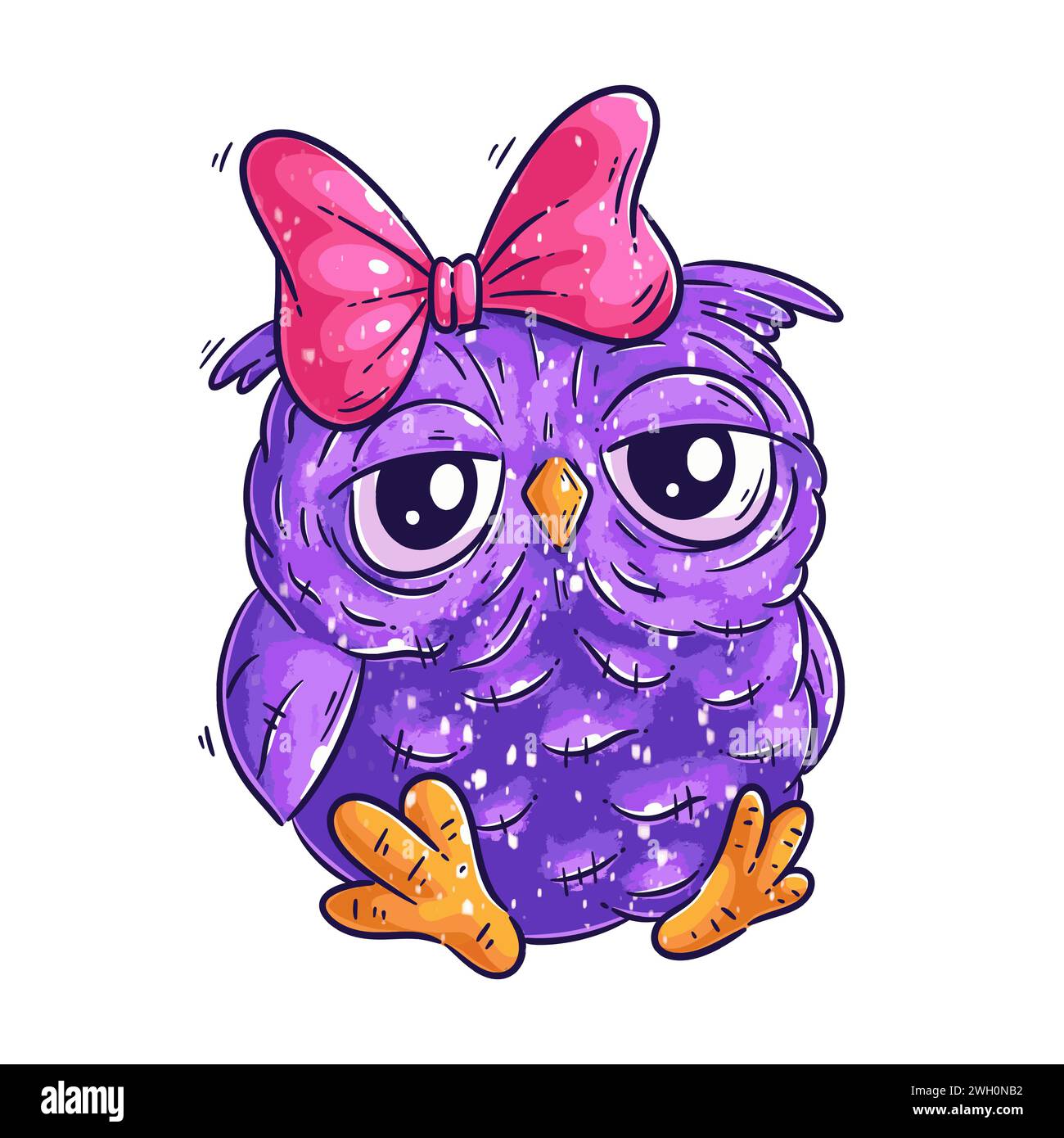 Niedliche Eule sitzender Cartoon-Vektor Stock Vektor